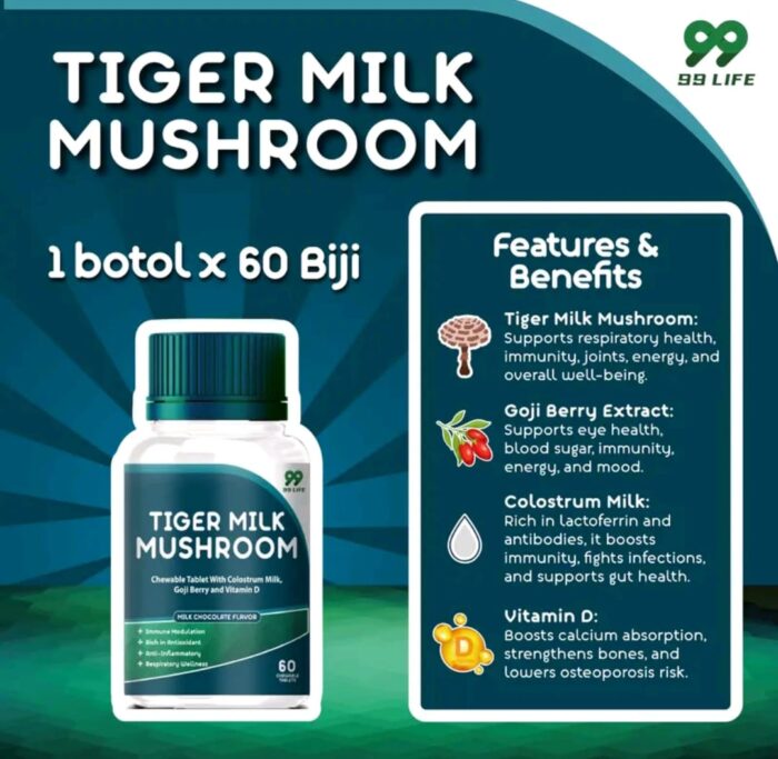 Tiger Milk Mushroom 99 Life (60 Biji) - Image 2
