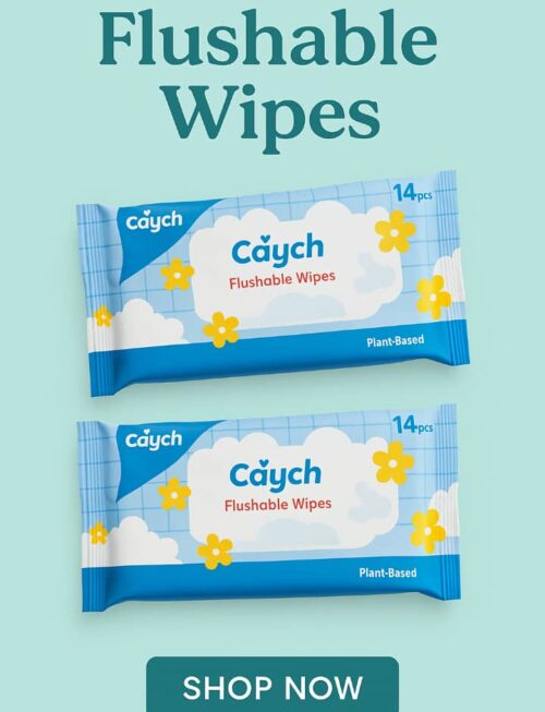 Caych Flushable Wipes 60 pcs