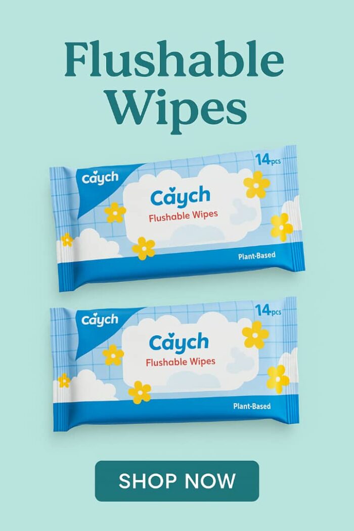 Caych Flushable Wipes 60 pcs